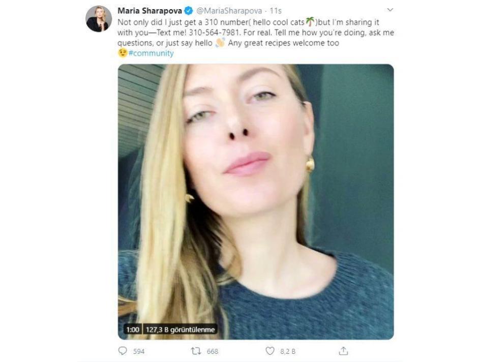 TELEFON NUMARASI Maria Sharapova telefon numarasını paylaştı